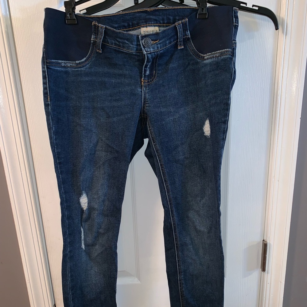 Indigo @ motherhood skinny side panel jeans